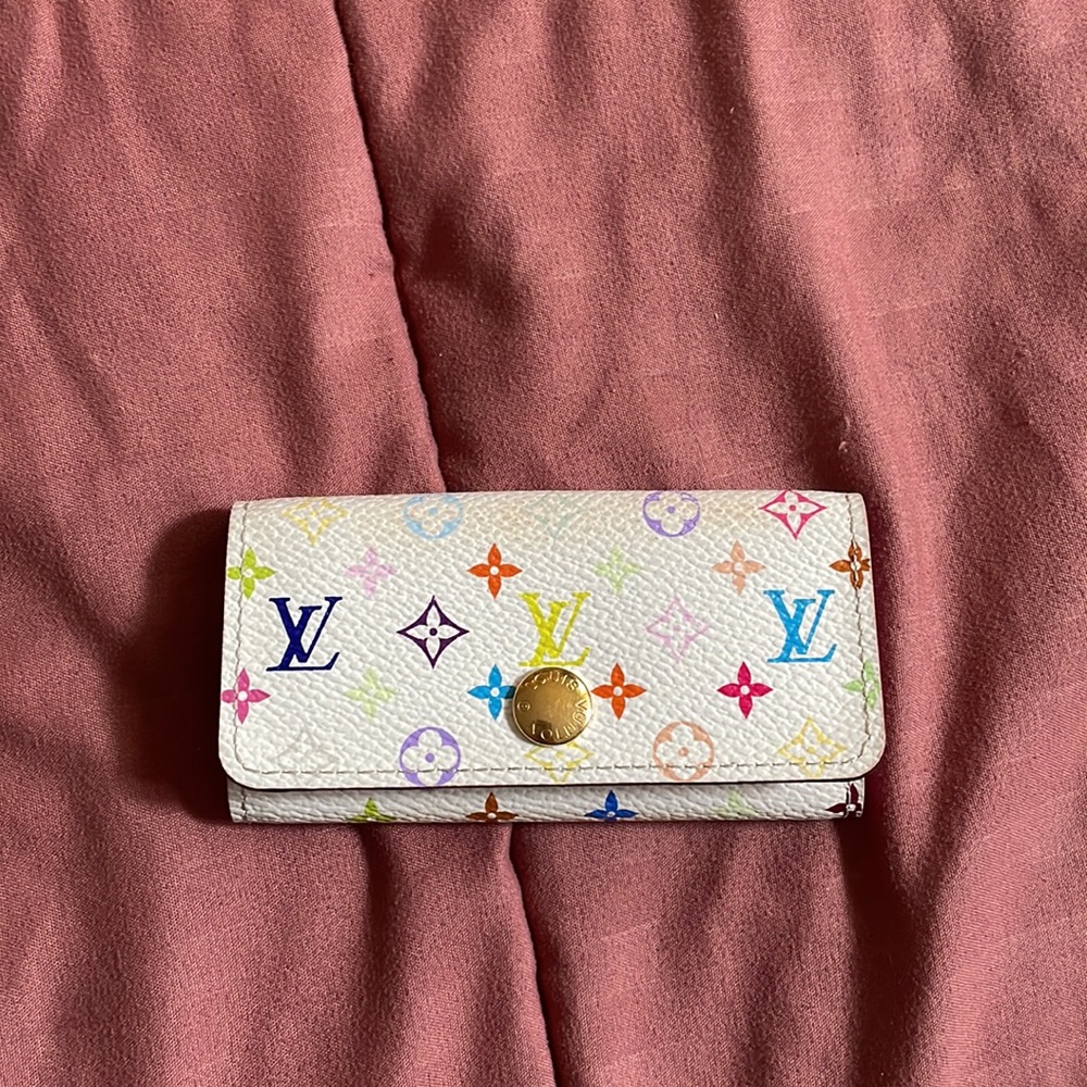 Louis Vuitton White Multicolor Takashi Murakami Key Holder